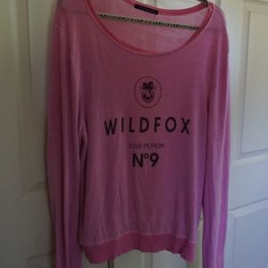 Wildfox pink baggy jumper sweatshirt
